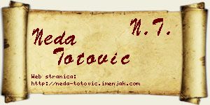 Neda Totović vizit kartica